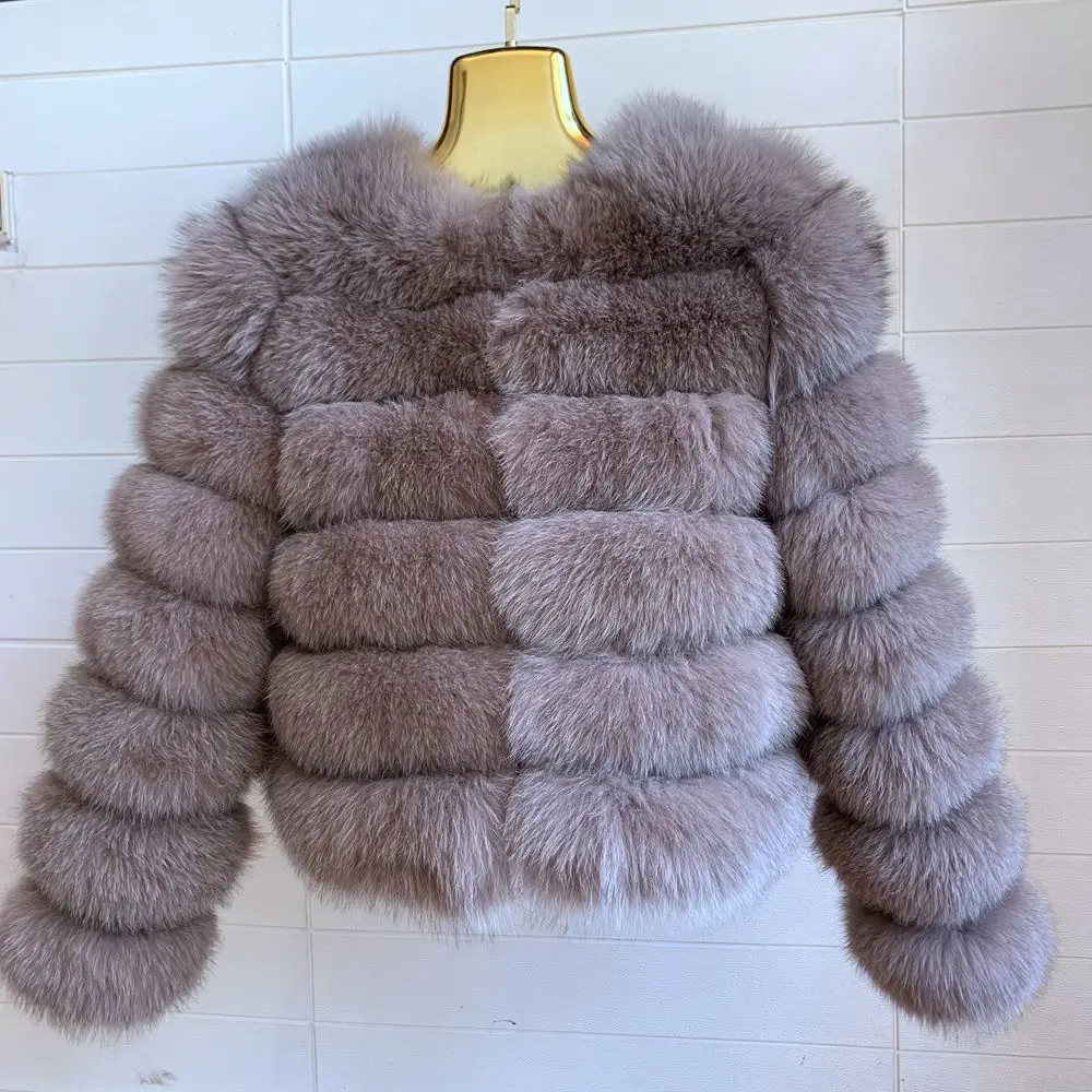 

Real fur real fur fox coat outfit long sleeves quality women winter warm thick natural fox fur coats