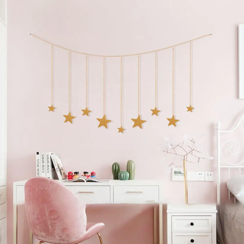 Hanging Photo Display Wooden Stars Garland With Chains Kids Room Decoration Picture Frame Collage Wall Photo Hanging Chains Wind Chimes Hanging Decorations Aliexpress
