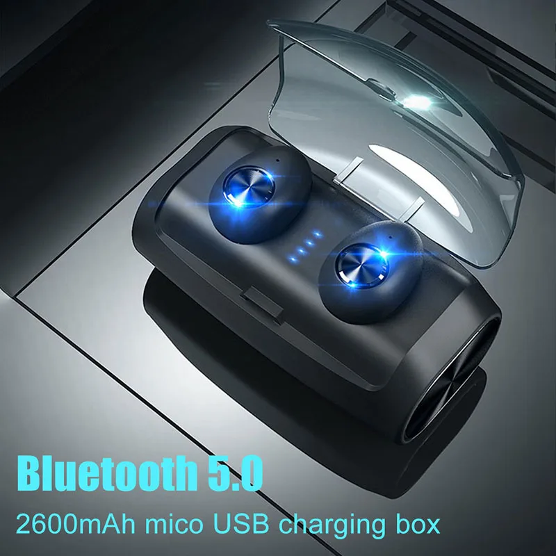 TWS V6 True беспроводной Bluetooth 5,0 наушники-вкладыши стерео водонепроницаемая Спортивная гарнитура с зарядным устройством