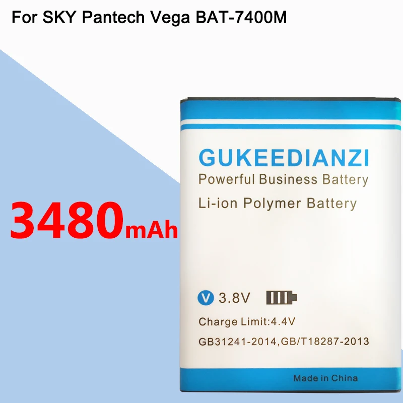 GUKEEDIANZI 3480 мАч BAT-7400M аккумулятор для мобильного телефона SKY Pantech Vega R3 A850 A850S A850K A850L