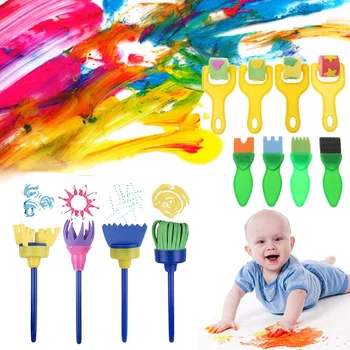 

12Pcs Kids Paint Brushes Sponge Painting Brush Tool Set for Children Toddler Toy