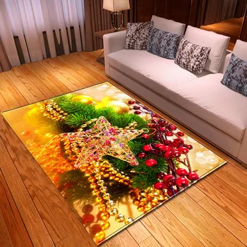 

Christmas Carpet for Living Room Home Decoration Hallway Large Rugs Kids Room 3D Pattern Children Carpet Bedroom Bedside Mats