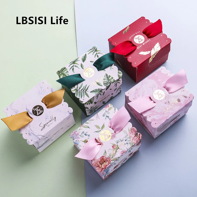 Свадебная бумажная коробка для конфет LBSISI Life квадратная Подарочная сладостей