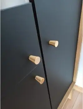 SML Cone Shaped Brass Handles For Cabinets Door Hardware Furniture Pull Knobs Drawer Wardrobe Cupboard Kitchen Decor