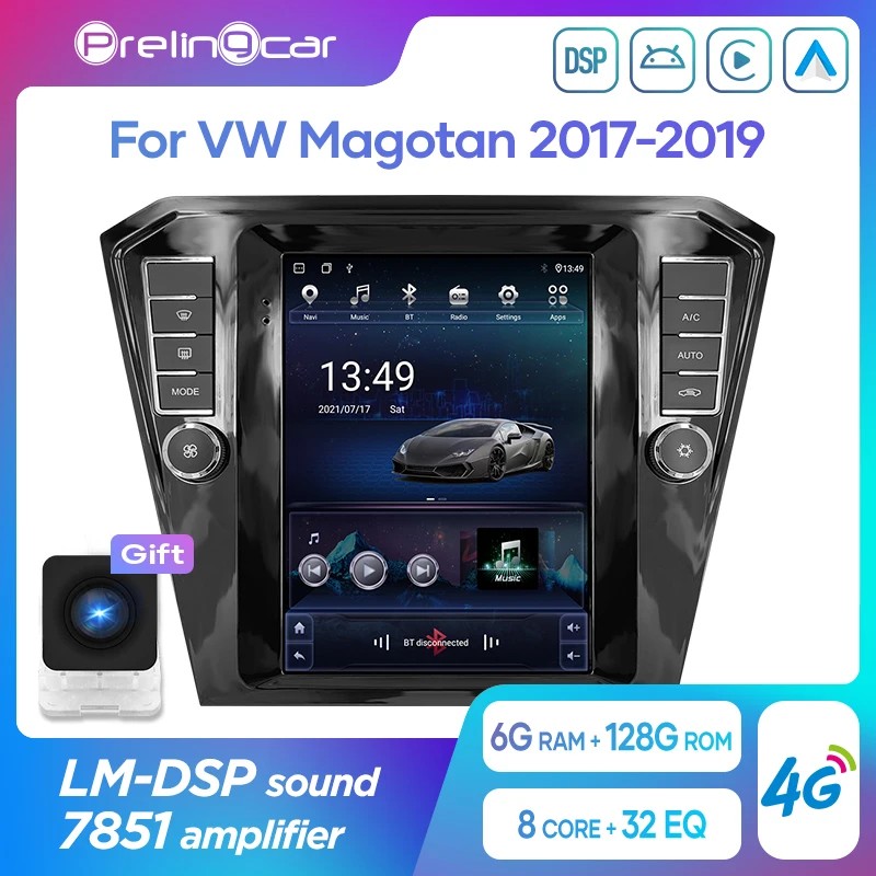 Автомагнитола для Volkswagen VW Magotan 2017-2019 с вертикальным экраном в стиле Tesla Android 10