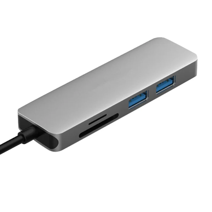 USB-C концентратор HDMI адаптер 5 в 1 донгл usb type-C к HDMI кард-ридер 2 порта NK-Shopping
