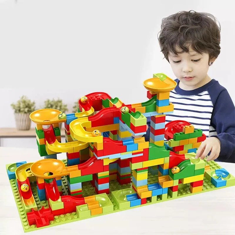 43//74PCS Big Size Track Building Block Toy Duplo Block Funnel