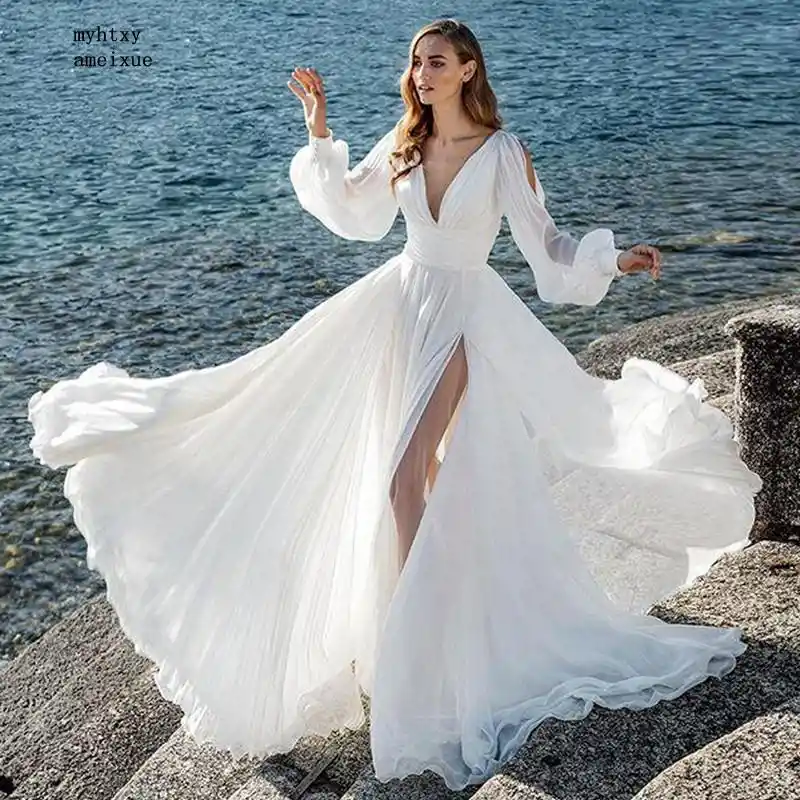 plus size white dress with bell sleeves