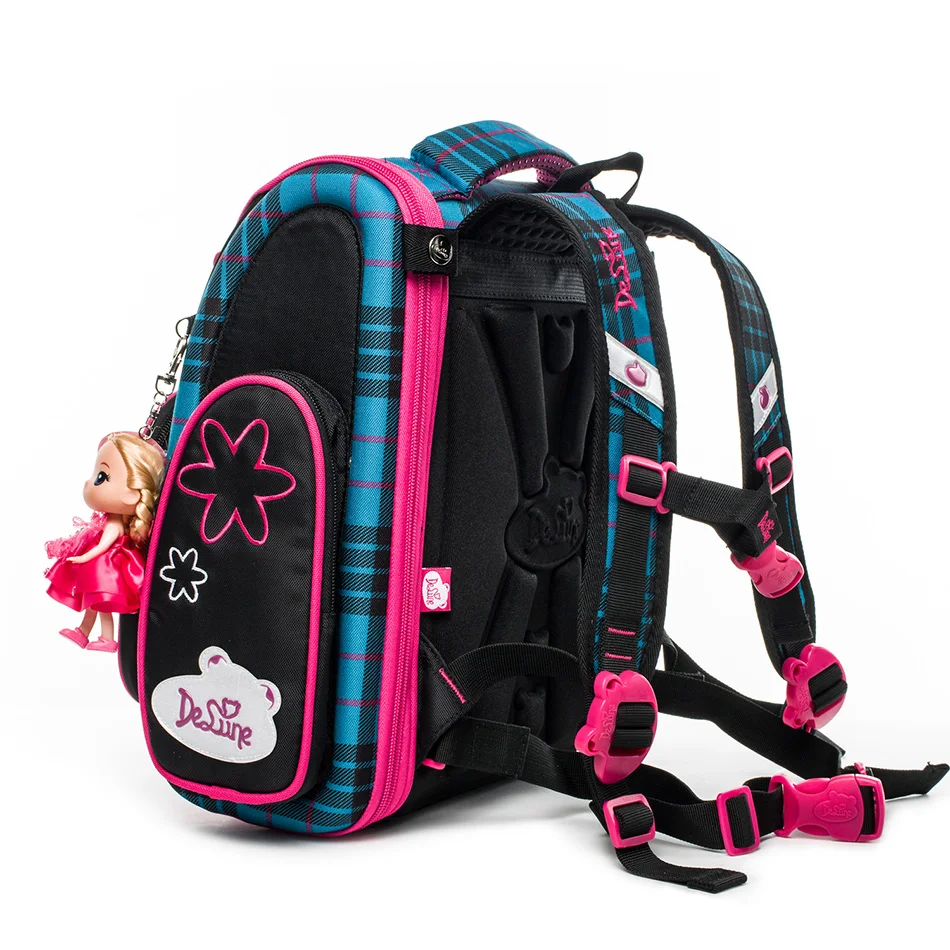 Delune Children Orthopedic Backpacks For Girls Cartoon Dog Pattern School Bags Backpack Mochila Infantil Grade 1-3