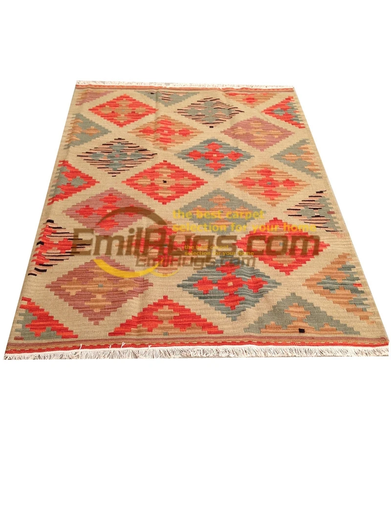 alfombra kilim Wool Handmade Turkish For Living Room Geometric Ethnic Style Natural
