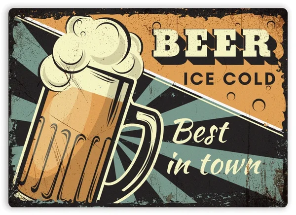 

Best Beer In Town Retro tin sign nostalgic ornament metal poster garage art deco bar cafe shop