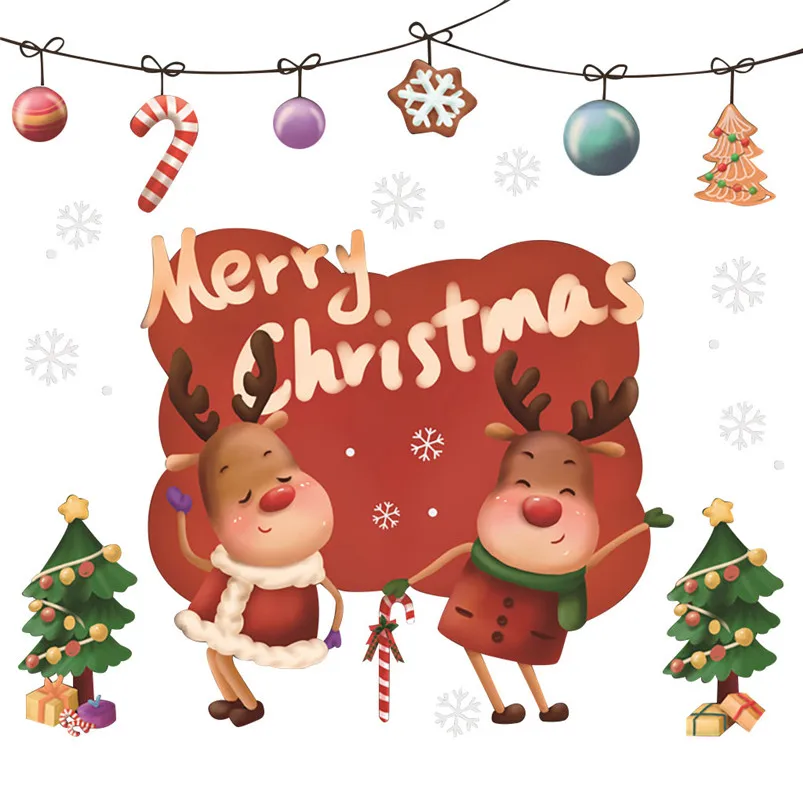 DIY Christmas Stickers Window Wall Home Decor Christmas Stickers Navidad Stickers Muraux Pour Enfants Chambres 30OCT2401