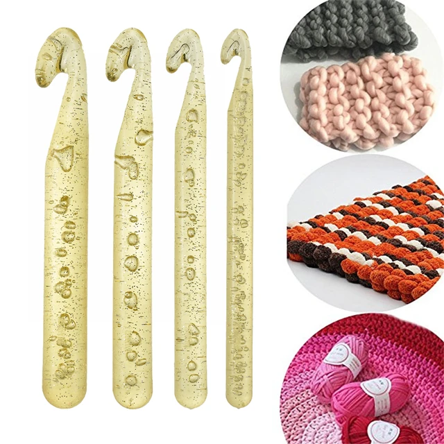 12mm/15mm/18mm/20mm Large Size Crochet Hook Set Plastic Transparent 4pcs  Crochet Needle Knitting Needles Thick Wool Weave Tools - AliExpress