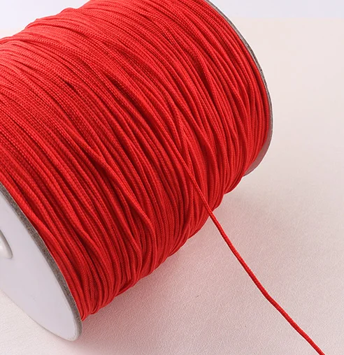 1.5mm Strong Braided Nylon Rope Core dark blue/dark purple/red Bracelet Lanyard Camping Rope Handmade Home DIY Decoration - Color: red 50m