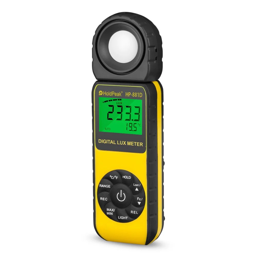 HoldPeak HP 881D New Digital LUX Meter 4000 000 LUX FC selection High 