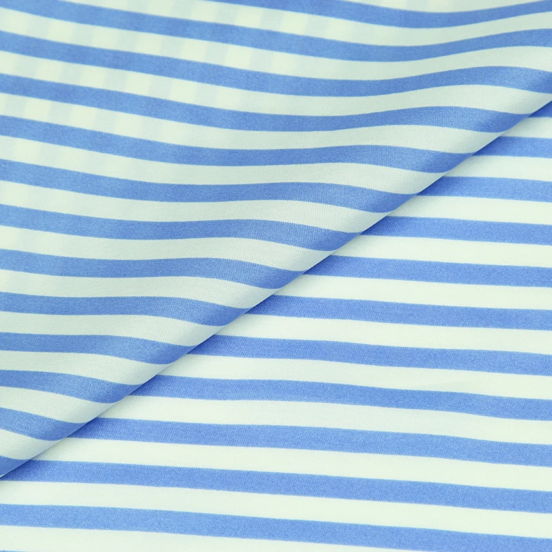 Habotai шелковая ткань синий и белый полосатый дизайн чистый шелк 15momme SHB035|Ткань| |