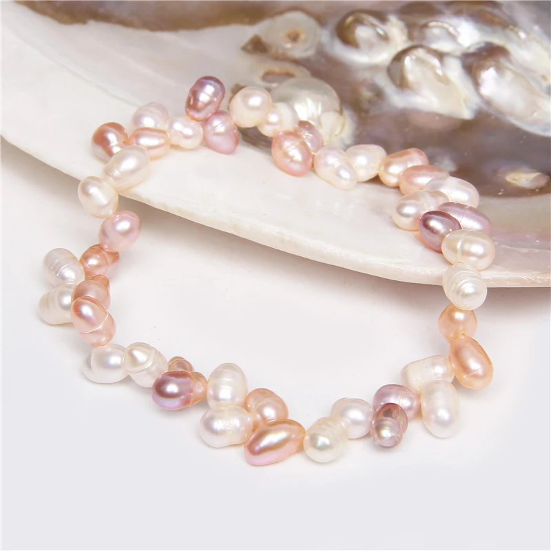 Natural Freshwater Pearl Bracelets Elegant Baroque Pearls Beaded Bracelet for Women Men Elastic Chain Fine Jewelry Wedding Gifts