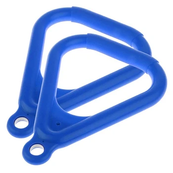 

2 Piece Swing Set Replacement Ring Trapezoidal Handle Parts Children's Swing Suspension Ring Jungle Gym Accessories Blue