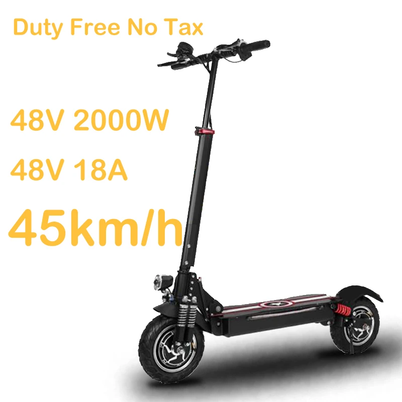 High Powerful 52V 2000W Adult Electric Scooter foldable hoverboard 10inch electric kick scooter 50km/h e scooter Free Shipping - Цвет: 2000W 48V 18A