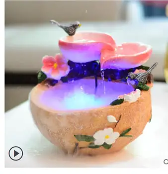 

Office desk fountain Little bird Fish culture with water scenery Humidifier fortune wheel wedding present