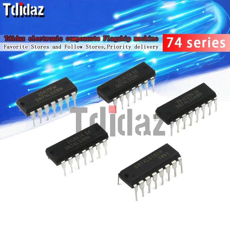 Logic Chip IC 74LS00 74LS04 74LS08 74LS14 74LS32 74LS48 74LS86 74LS138 74LS148 74LS74 74LS164 74LS192 74LS161 power chip ic,power chip,precision timers ic chip,timer ic,electronic component