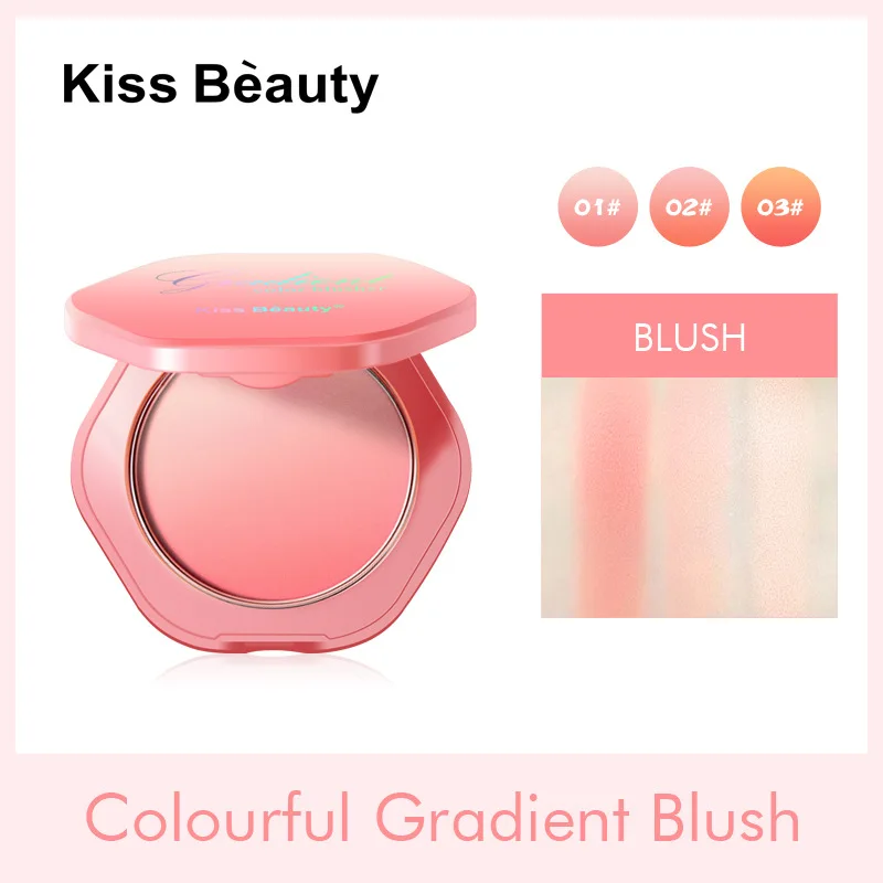 3-Color Monochrome Rouge Blush Good Complexion Peach Face Cream Palette Mineral Powder Three-Dimensional Contour Cosmetics | Красота и