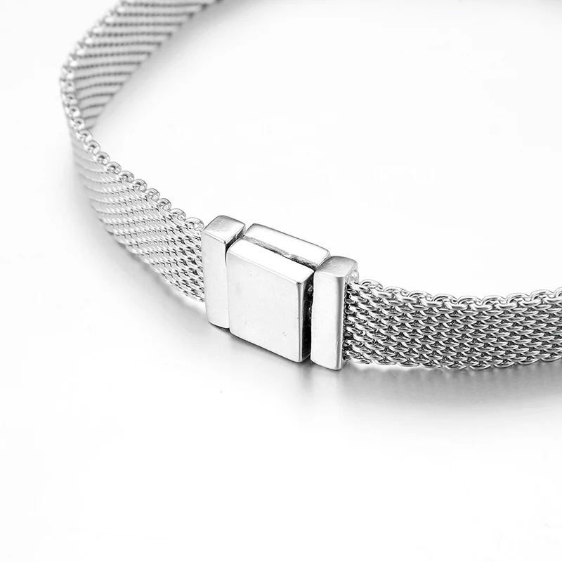 Tanie Gorąca sprzedaż 925 Sterling srebrny klips koraliki bransoletki Fit oryginalny Reflexions Charms bransoletka do zegarka dla kobiet DIY elegancka biżuteria na prezent