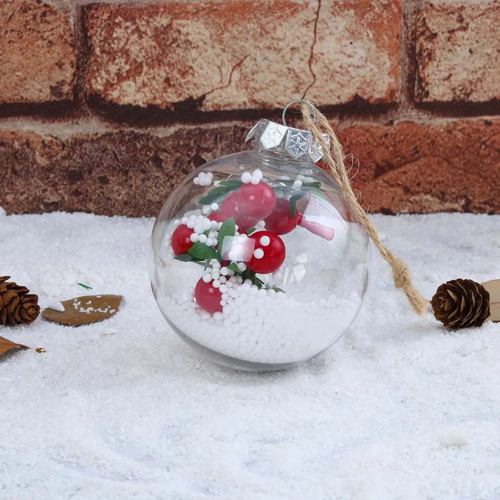 DIY Пластиковый Прозрачный Рождественский шар-безделушка рождественские украшения для дома Рождественская елка Декор# T2