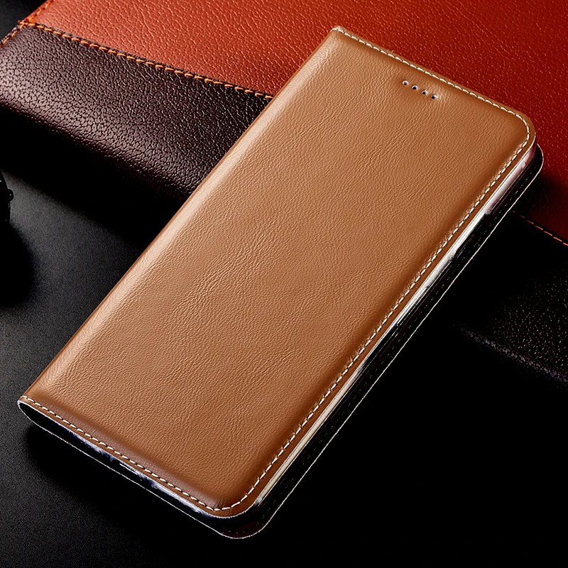 Khaki Чехол Babylon из натуральной кожи для huawei Y5 Y6 Y7 Y9 Prime Pro P Smart Z Plus откидная крышка кожаный чехол - Цвет: Khaki