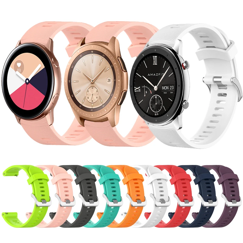 Силиконовый браслет для Huami Amazfit GTR 42 мм часов samsung Galaxy watch Active/42 сменный ремешок