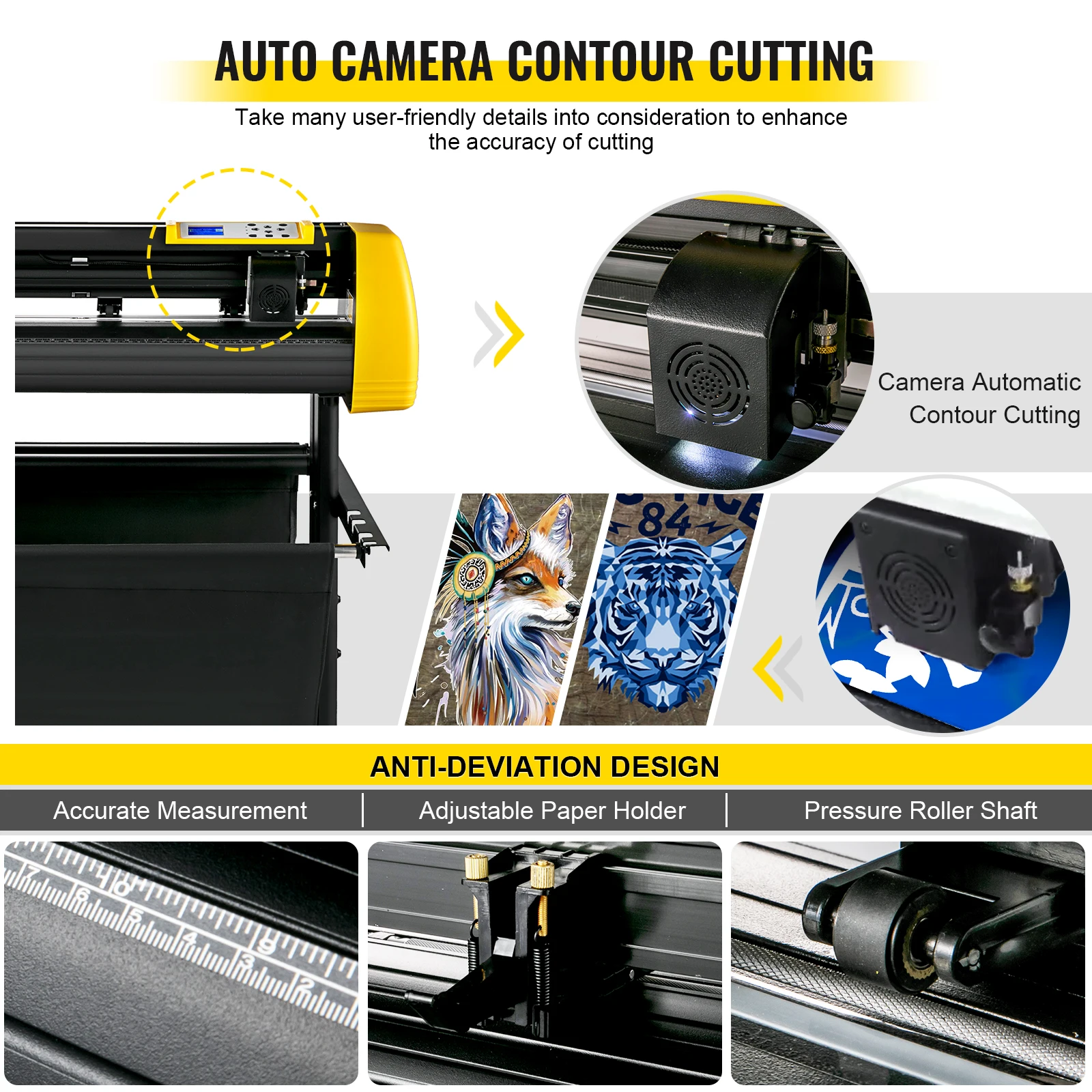 VEVOR 53"/34" Auto Offline Vinyl Cutter Plotter W/ Touch Screen for Cutting Sticker And Decal Card T-shirt Heat Transfer Media