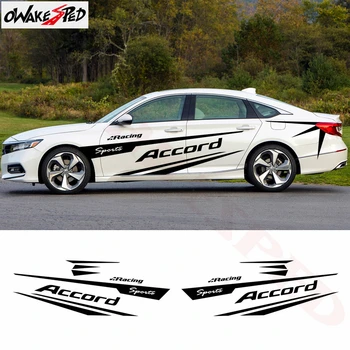

1set Sport Stripes Car Body Stickers Auto Door Side Decor Sticker For Honda-Accord Racing Styling Vinyl Decals