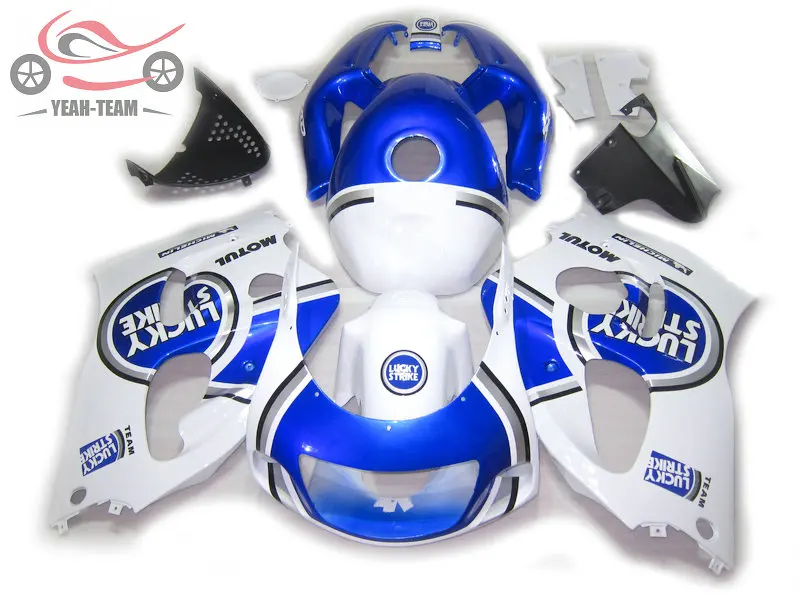 Мотоцикл Обтекатели набор для Suzuki 1996 1997 1998 2000 GSXR750 SRAD GSXR 600 750 96 00 Синий Lucky Strike обтекатель комплект + крышка