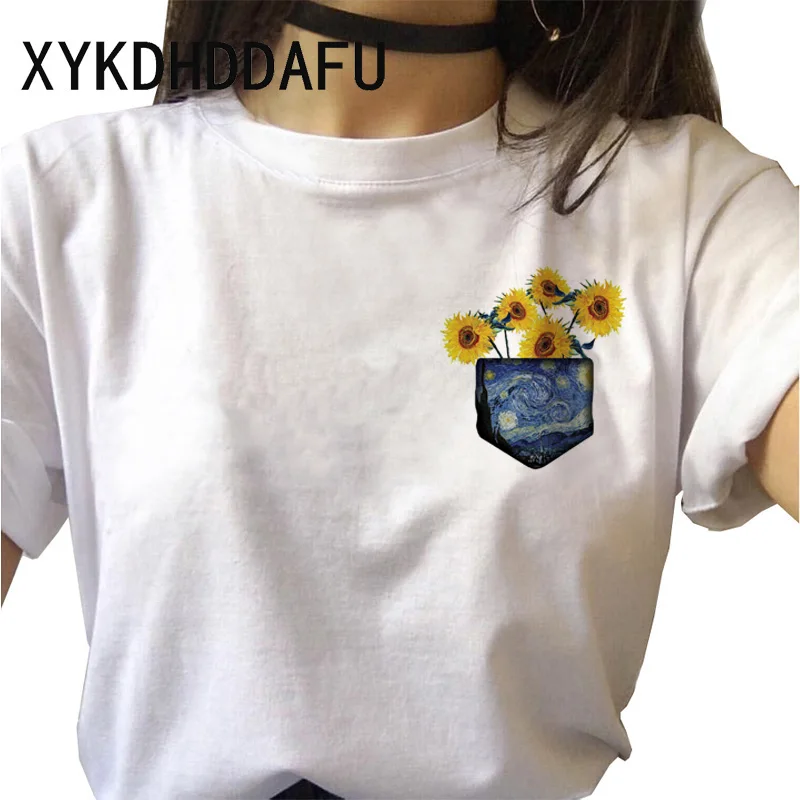 Van Gogh T Shirt Women New Fashion Art Graphic Tshirt  Ulzzang Aesthetic  Female Clothes Casual Grunge Aesthetic T-shirt Top Tee