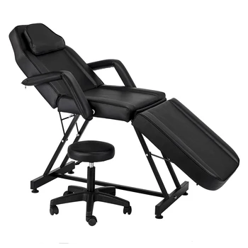 

72\" Adjustable Beauty Salon SPA Massage Bed Tattoo Chair with Stool Black Best Price