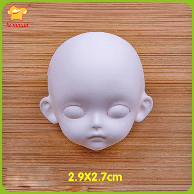 Clay Soft Pottery Figure Face Silicone Molds Doll Shape Mould Baby Face Fondant Moulds 3