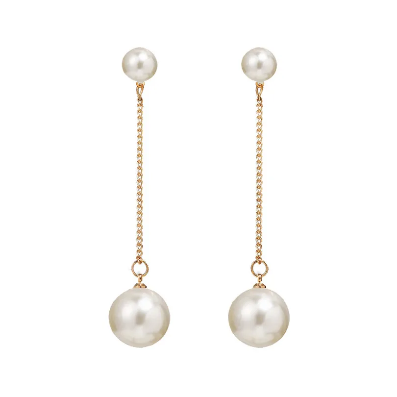 Pearl Long Earrings For Women New Rules Stud Metal Sweet Ladies Jewelry Gift Boucle D'Oreille Femme 30AUG7 | Украшения и