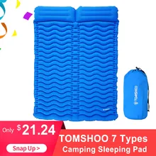 TOMSHOO Outdoor Double Sleeping Pad 2 Person Ultra-light Portable Mattress Inflatable Cushion Mat Camping Mat Pad With Pillow