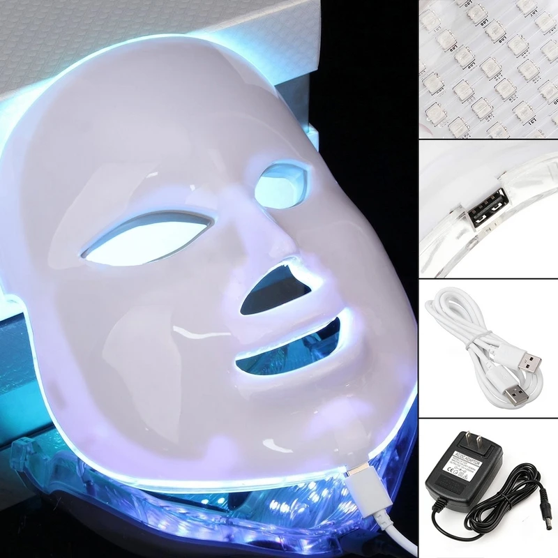  New 7 Colors LED Wavelengths Light Photon PDT Facial Mask Rejuvenation Skin Therapy Anti-Age Skin A - 4000443808316