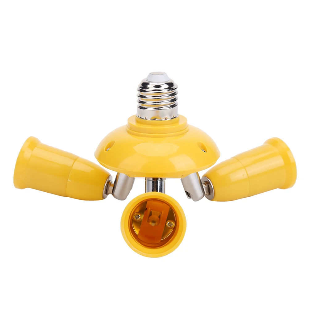 4/6 в 1 E27 светодиодный разъем для ламп, разветвитель для ламп, база, огнестойкий держатель, адаптер E27, гнездо конвертера, разъём для ламп, адаптер для ламп - Цвет: 3 in 1 yellow