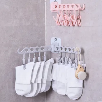 

Multifunctional hanger drying socks clip sock rack household plastic sock rack children windproof inner hanger drying rack