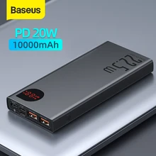 Baseus Power Bank 10000mAh z 20W PD szybkie ładowanie Powerbank przenośna ładowarka PoverBank dla iPhone 12Pro Xiaomi Huawei