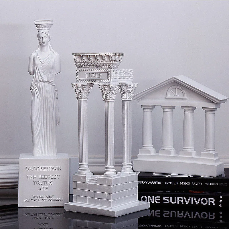 European Ancient Greek Temple Statue Resin Antique Building Sculpture Room Decor Fengshui Ornament Home Decoration Accessories European Ancient Greek Temple Statue Resin Antique Building Sculpture Room Decor Fengshui Ornament Home Decoration Accessories