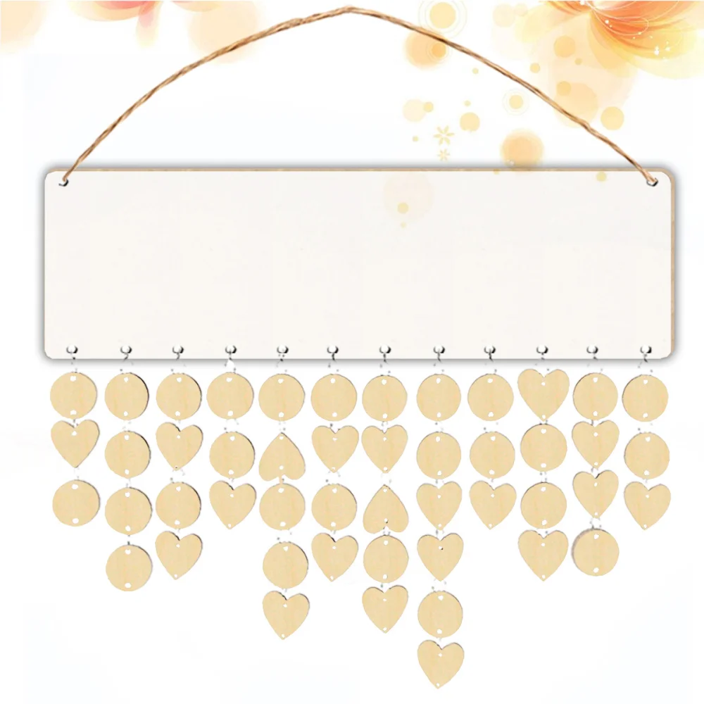 Birthday Calendar Reminder Hanging Family Plaque Wall Wooden Board Wood Sign Tags Kit Rope Anniversary Year New Diy Plaques wooden birthday planner