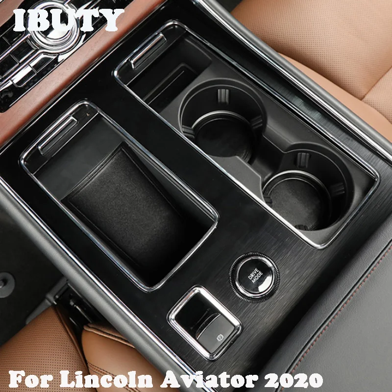 For Lincoln Aviator 2020 Leather Door Slot Mat Car Water Cup Anti-Skid Mat Central Control Interior Decorative Dust-Proof Mat