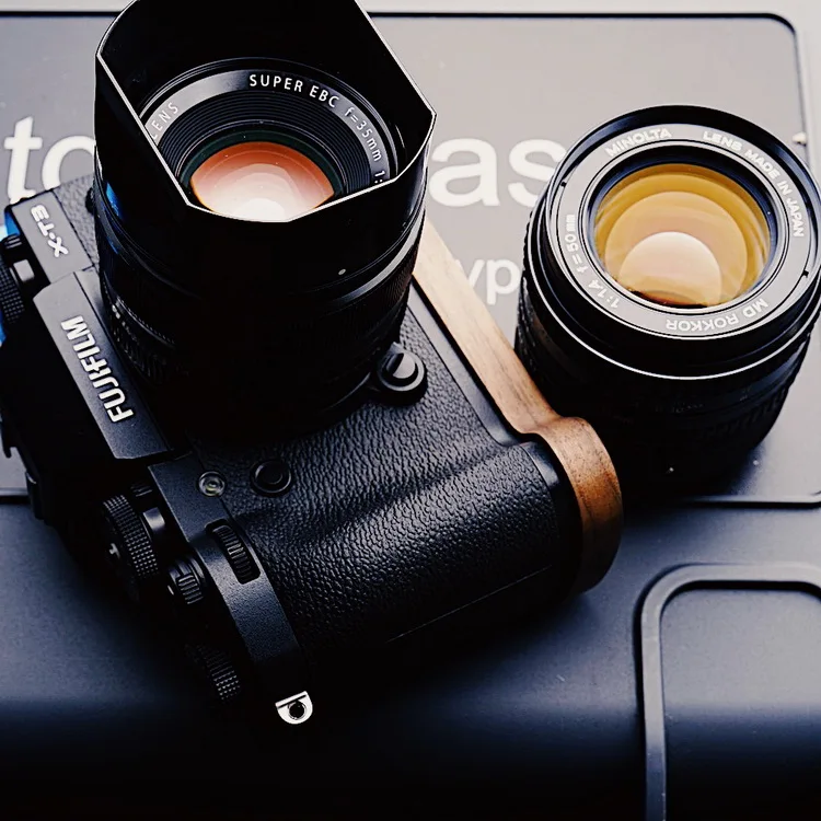 

Perfect Fit For Fuji Fujifilm X-T3 XT3 X-T2 XT2 Walnut Handmade Wooden Hand Grip Holder Quick Release L Plate VerticaL Bracket