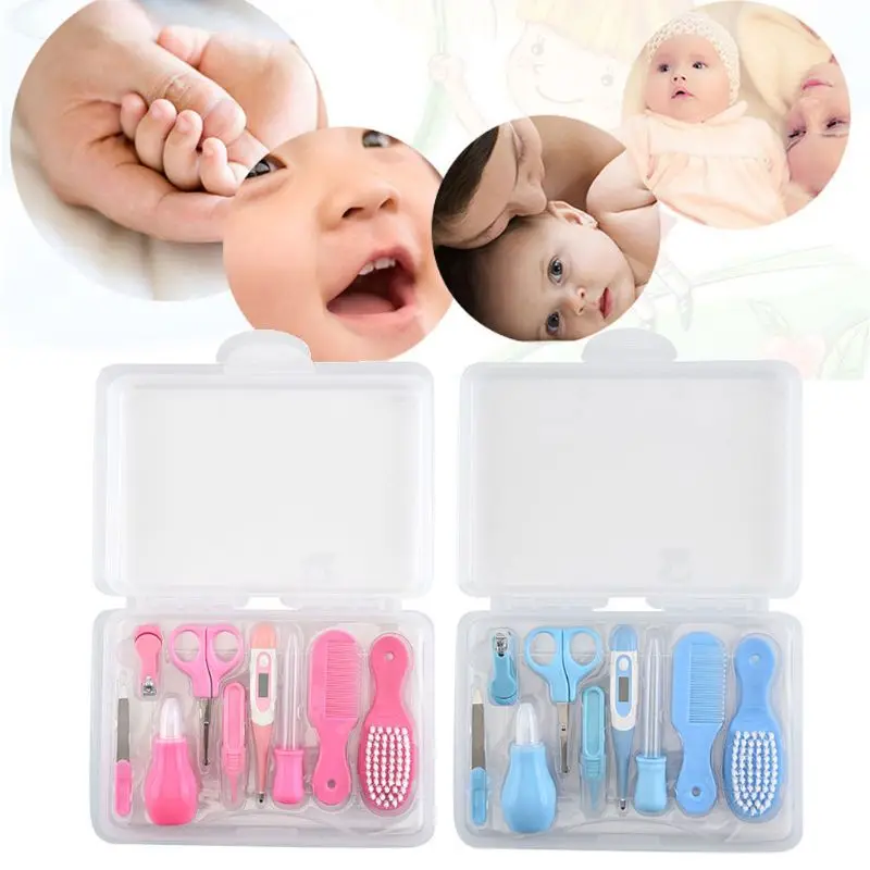 9Pcs Baby Health Care Set Kids Grooming Kit Thermometer Nursery Baby Care Tool