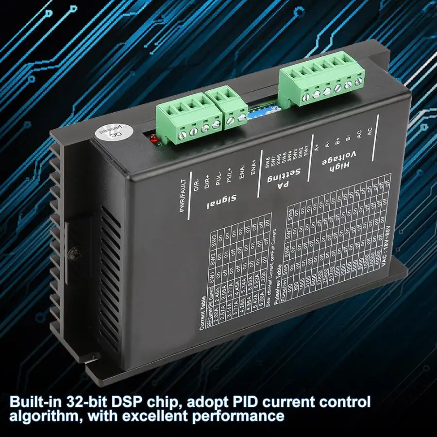 MA860C 2-фазный шаговый мотор драйвер для ЧПУ NEMA34 86 мотор 18-80VAC инструмент