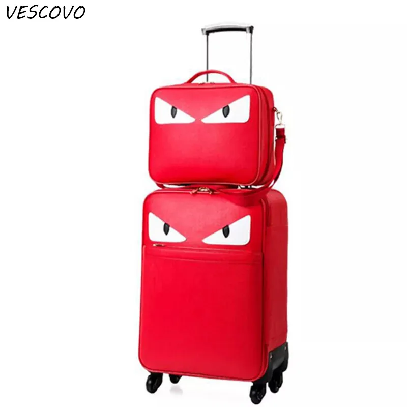 VESCOVO 1" 20" 24 дюймов персональный Монстр комплект багажных сумок на колесиках высокой емкости PU кожа тележка Дорожный чемодан Спиннер на колесах