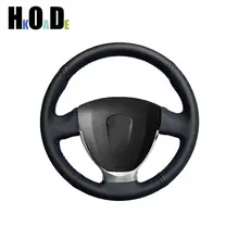 

Car Steering Wheel Cover For Lada Granta 2018-2020 Priora 2 2013-2017 2018 Kalina 2 Hand-stitched Black Artificial Leather